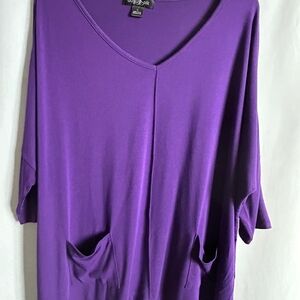 L August Silk purple tunic top LN